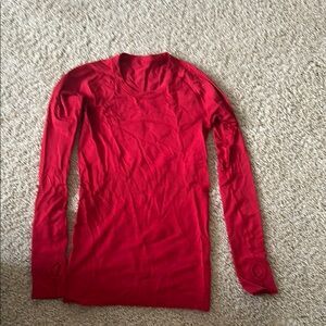 Lululemon fitted Red Long Sleeve athletic Top